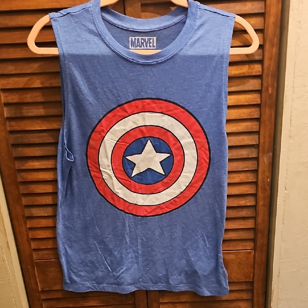 Marvel Blue Captain America Tank Top
